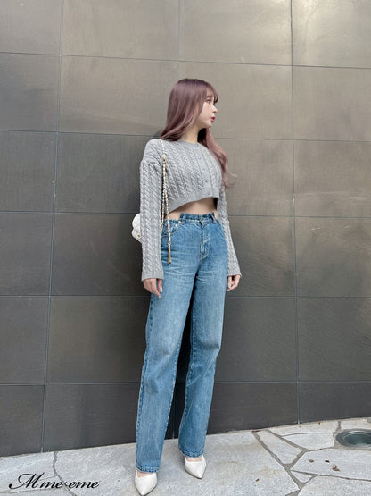【SALE】Waist cut straight denim (eme10315)