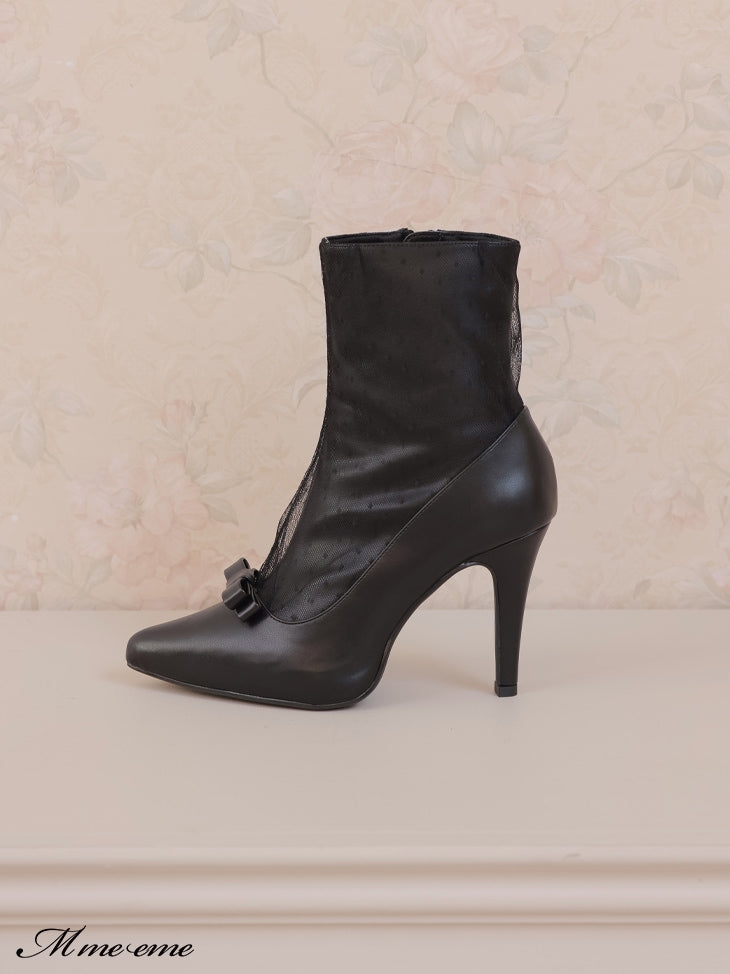 【SALE】Dot tulle short boots (eme10281)