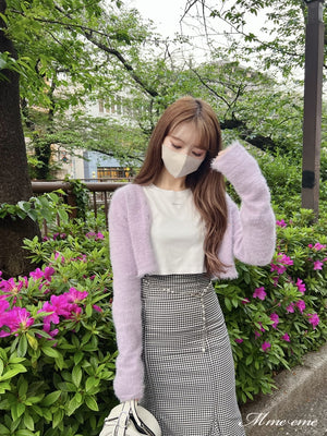 【SALE】Sequin shaggy knit cardigan(eme10213)