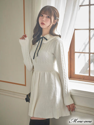 【SALE】Bijou pet flare knit dress (eme10254)