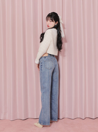 【SALE】Waist cut straight denim (eme10315)