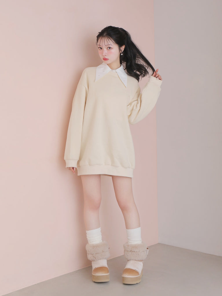 【sale】Back printed sweatshirt dress (eme10336)