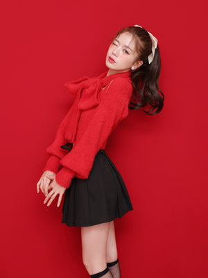 Scarf like shaggy knit tops (eme10372)