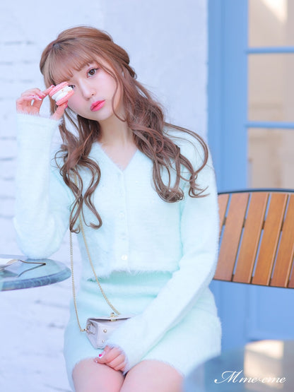 【SALE】Sequin shaggy knit skirt(eme10216)