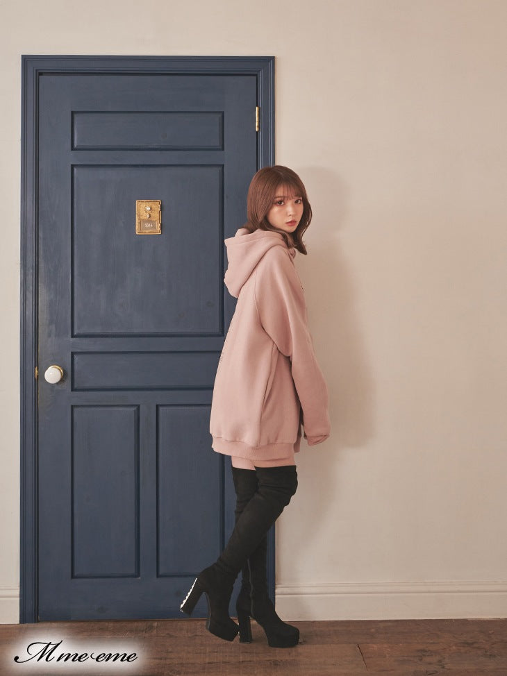 【SALE】Pearl heel knee high boots (eme10280)