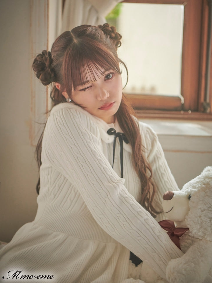 【SALE】Bijou pet flare knit dress (eme10254)