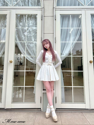 【SALE】Tweed pleated skirt (eme10414)