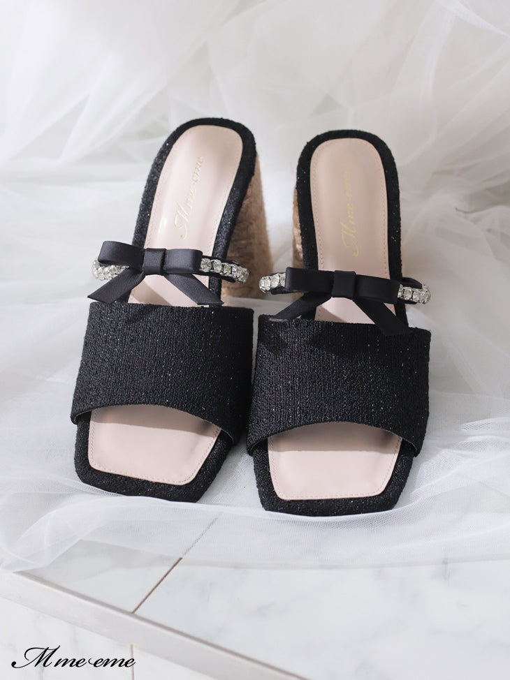 【SALE】Ribbon tweed mule (eme10312)