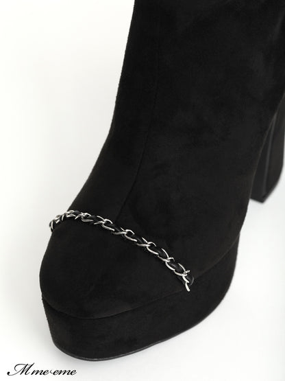 【SALE】Cut design chain long boots (eme10328)