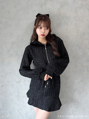 【SALE】Lame tweed mini skirt (eme10421)
