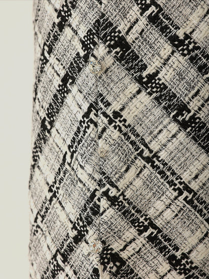 【SALE】Lame tweed trapezoidal skirt (eme10507)