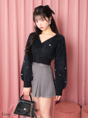 Belt design pleats mini skirt(eme10362)