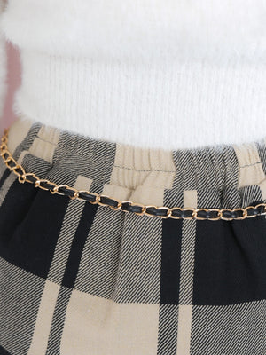 【SALE】Check box pleats skirt(eme10380)