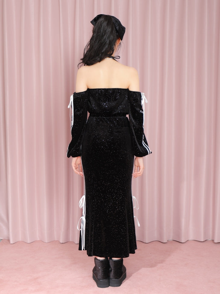 【SALE】Side line velour mermaid one piece(eme10456)