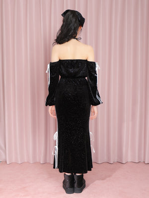 【SALE】Side line velour mermaid one piece(eme10456)