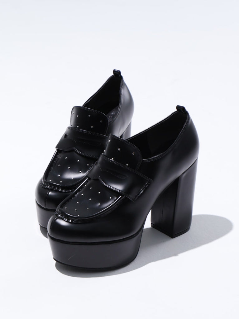 Studs leather loafer(eme10606)