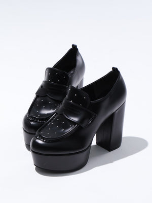 Studs leather loafer(eme10606)
