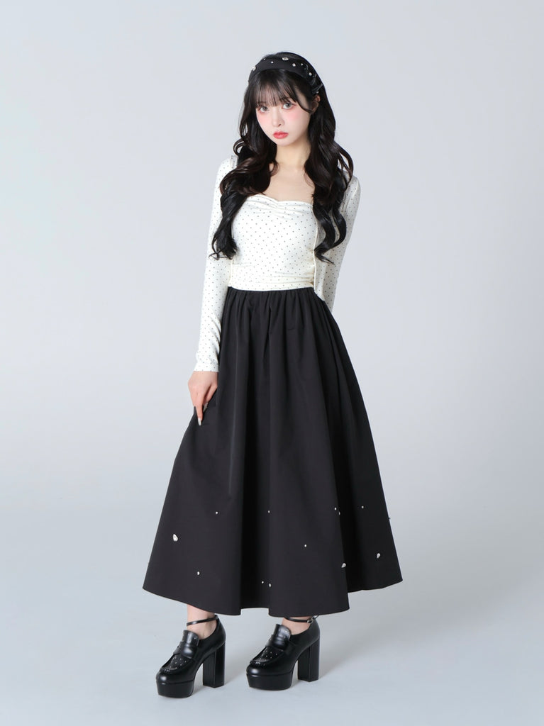 Back ribbon bear ensemble tops(eme10381)