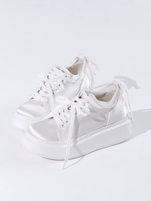 Ribbon beaded platform sneaker(eme10485)