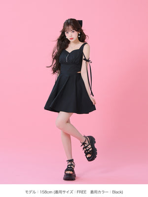 Taffeta ribbon mini onepiece(eme10531)