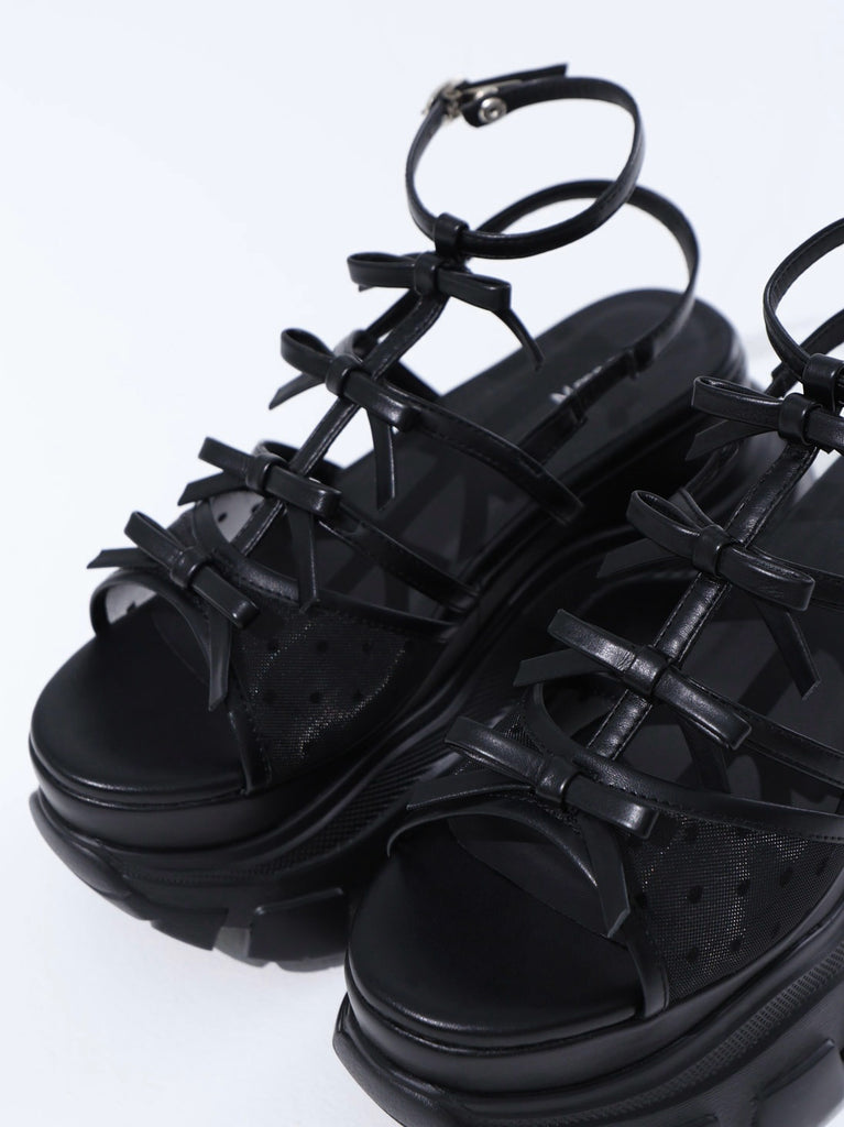 Sheer dot ribbon sport sandal(eme10539)