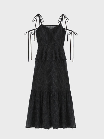 Lame fringe jacquard onepiece(eme10478)