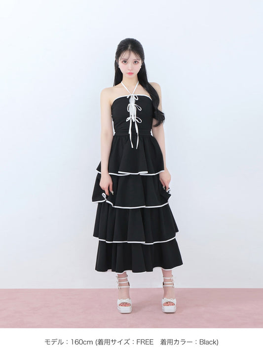 Sweat tiered long onepiece(eme10605)