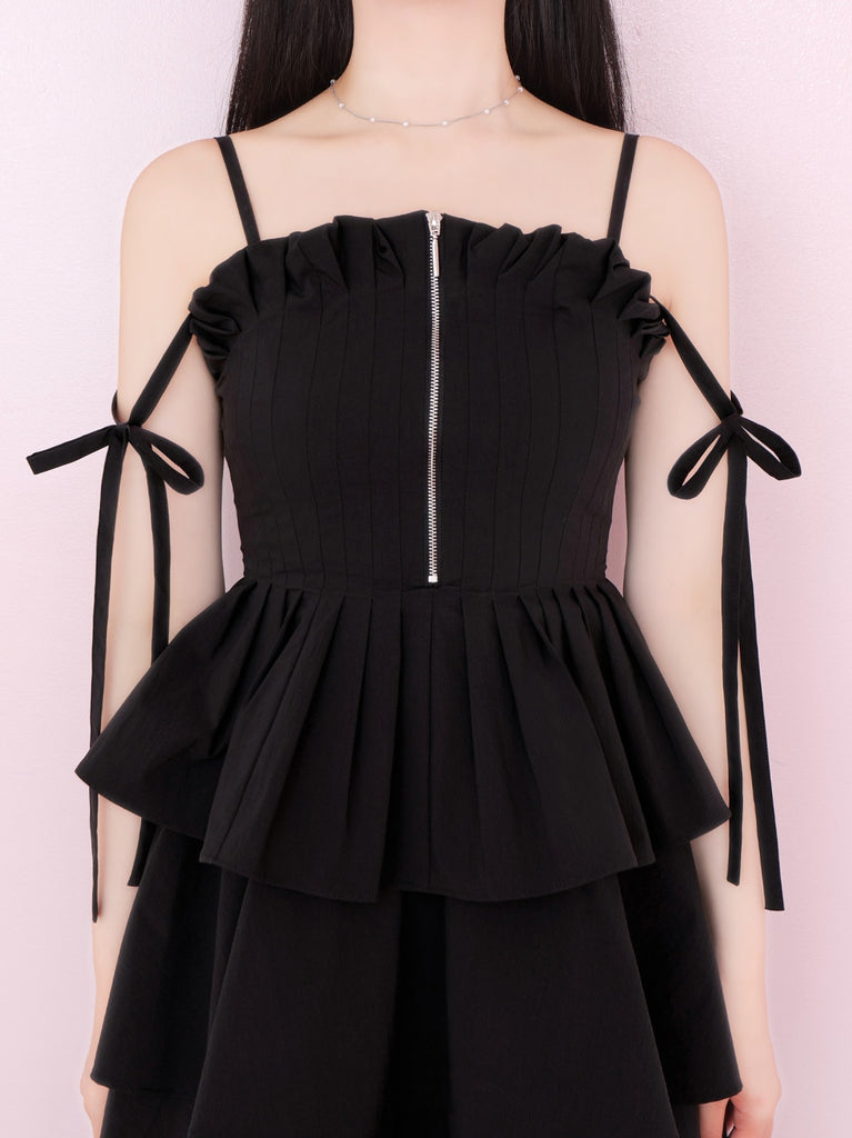 Side ribbon tiered onepiece(eme10497)