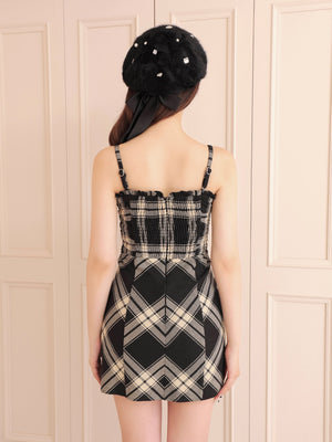 Urban check camisole onepiece(eme10800)
