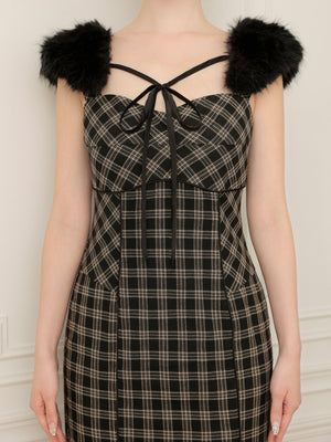 Fur sleeve mermaid onepiece(eme10718)