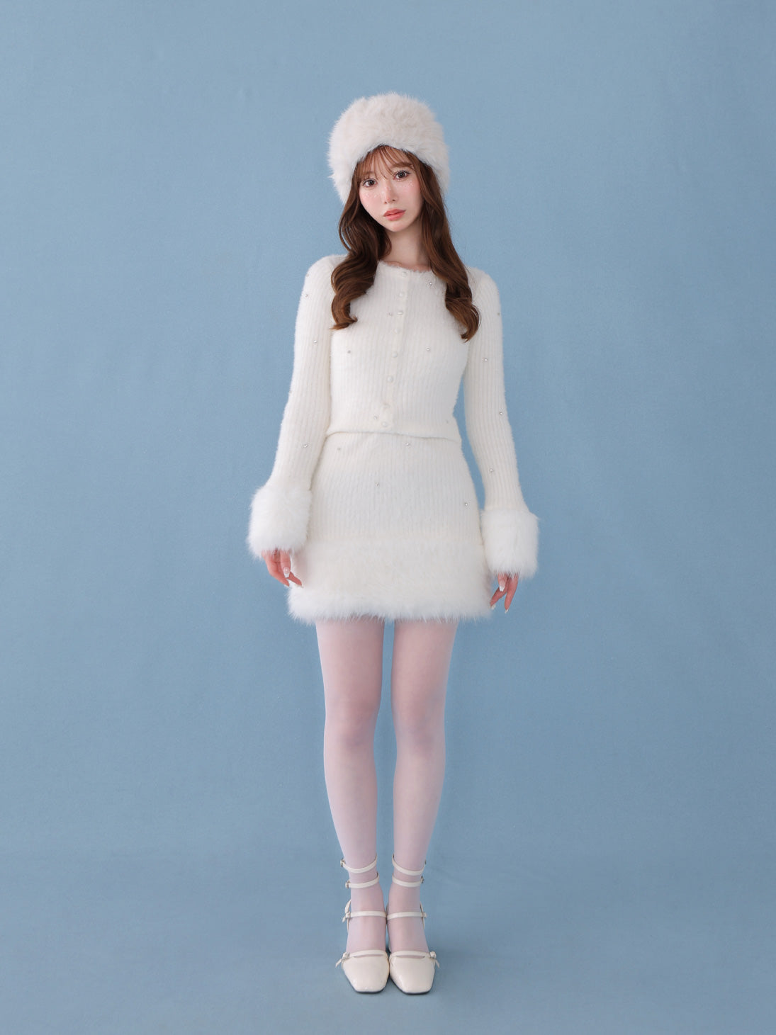 Bijou fur knit onepiece(eme10603) – M me eme