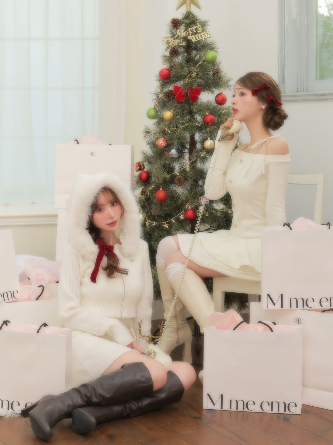 Ribbon cable knit ensemble onepiece(eme10732) – M me eme