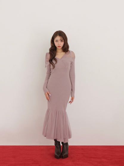 Sheer beaded mermaid onepiece(eme10558)