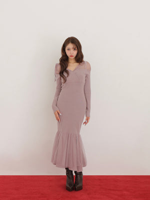 Sheer beaded mermaid onepiece(eme10558)