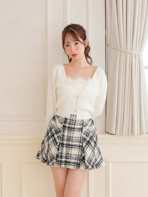 Feather knit cami cardigan(eme10750)