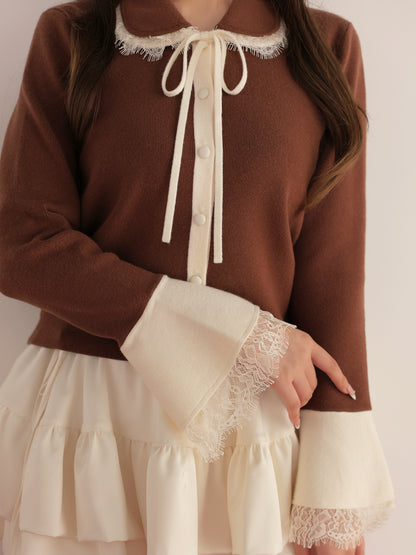 Noble boxy lace collar tops(eme11110)