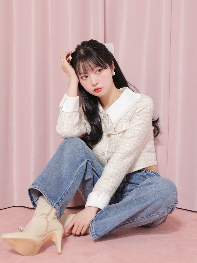 【SALE】Waist cut straight denim (eme10315)