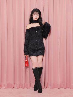 【SALE】Cut design chain long boots (eme10328)