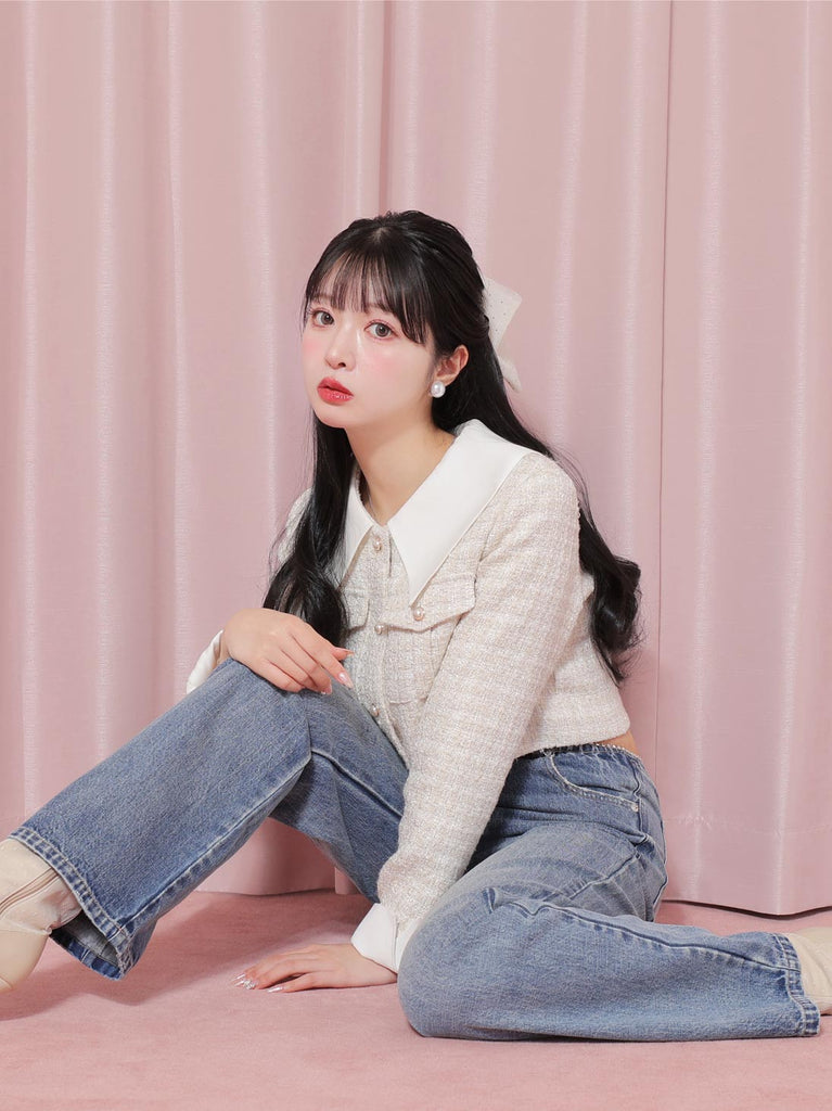 【SALE】Waist cut straight denim (eme10315)