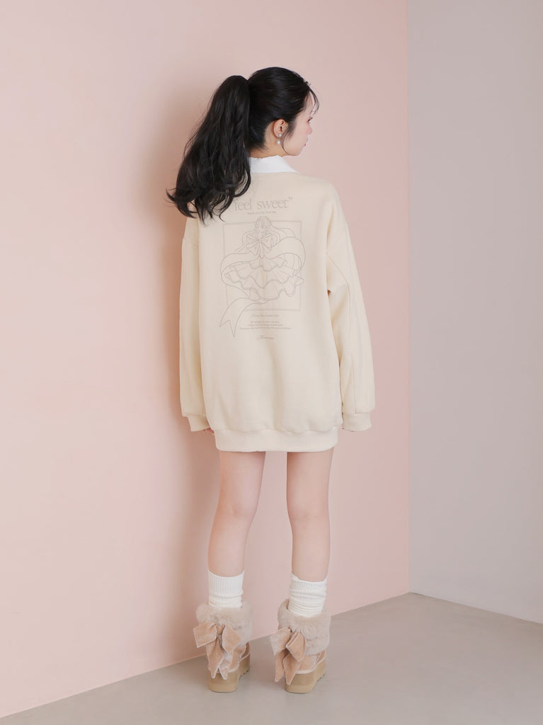 【sale】Back printed sweatshirt dress (eme10336)