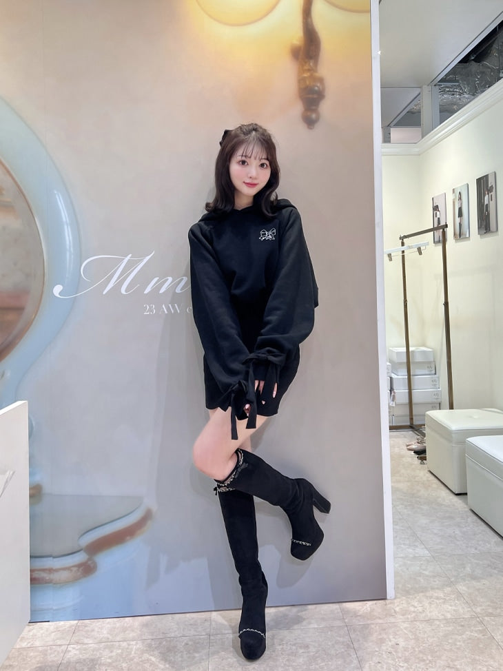 【SALE】Cut design chain long boots (eme10328)