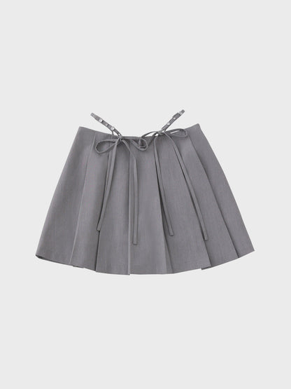 【SALE】Waist bijou pleated skirt (eme10432)