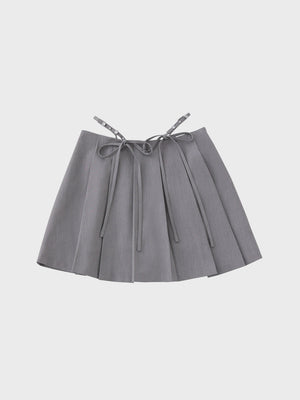 【SALE】Waist bijou pleated skirt (eme10432)