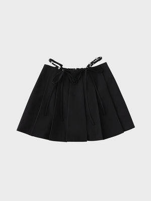【SALE】Waist bijou pleated skirt (eme10432)