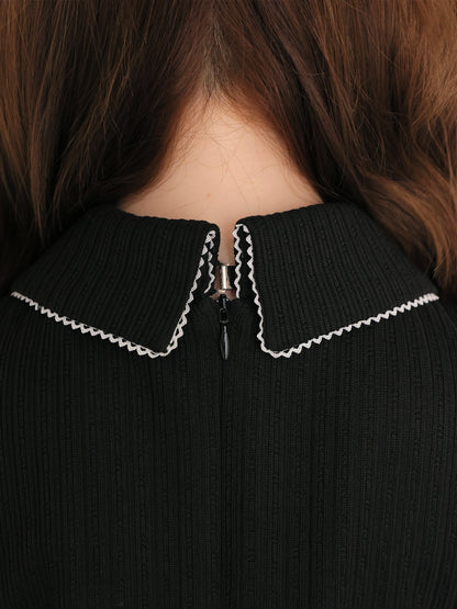 Ribbon collar tiered mini onepiece(eme11044)