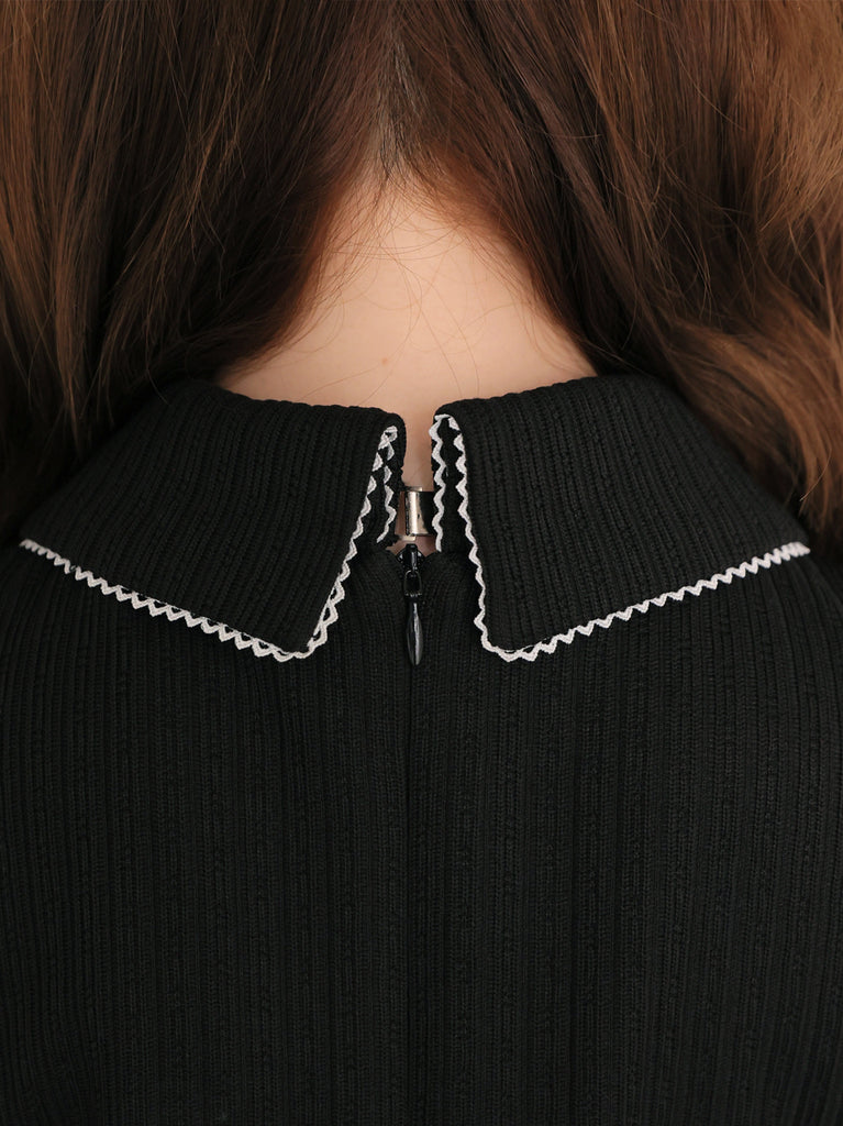 Ribbon collar tiered mini onepiece(eme11044)