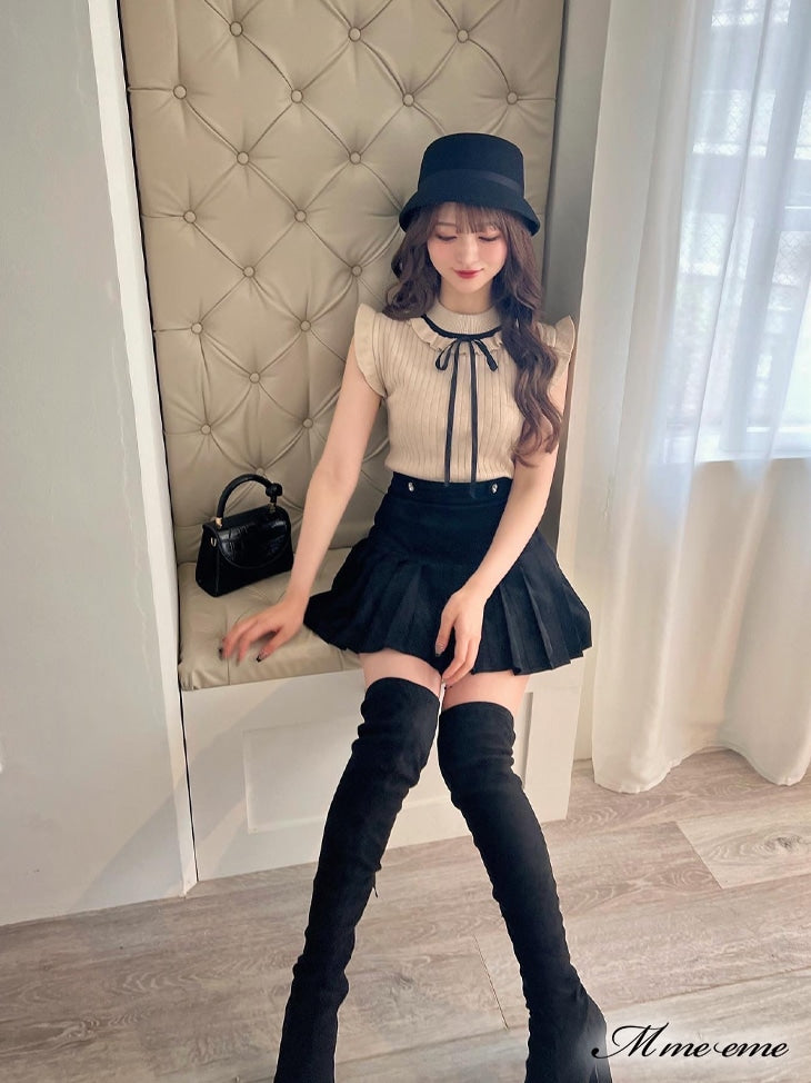 【SALE】Maid-like sleeveless knit (eme10232)