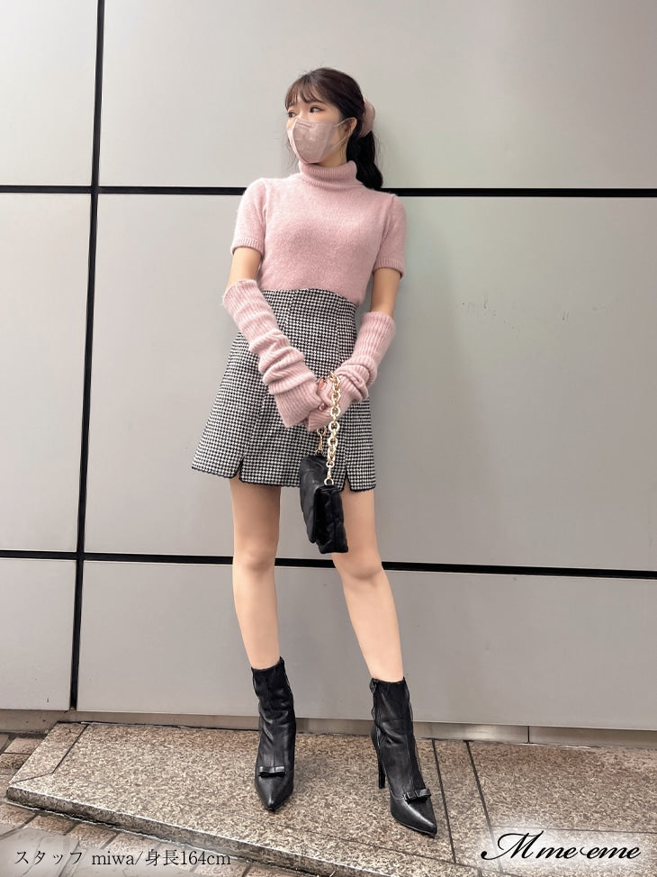 【SALE】Hhigh waist chidori skirt (eme10256)