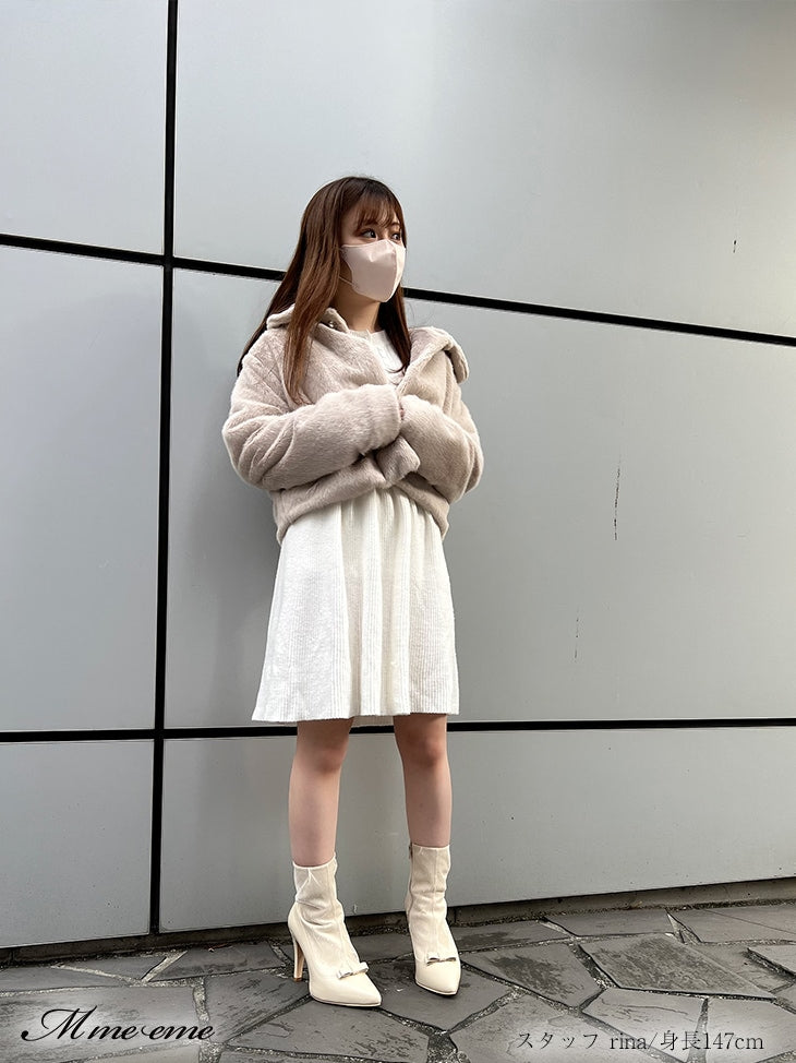 【SALE】Bijou pet flare knit dress (eme10254)