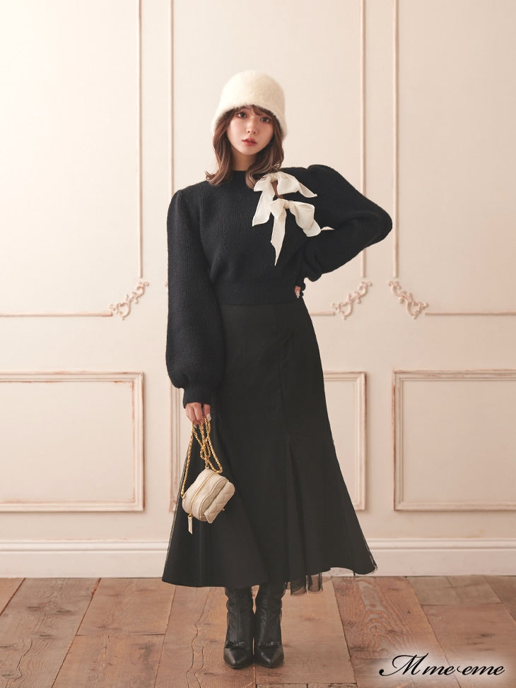 【SALE】Dot tulle short boots (eme10281)